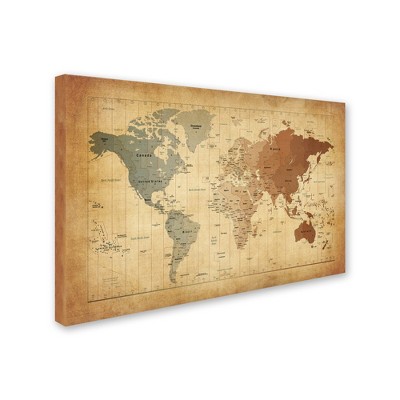 "Time Zones Map of the World" Outdoor All-Weather Wall Decor