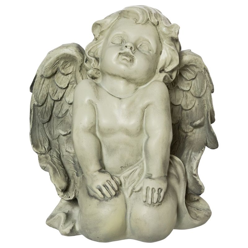Northlight 6" Weathered Kneeling Cherub Angel Outdoor Patio Garden Statue - Almond Brown, 1 of 6