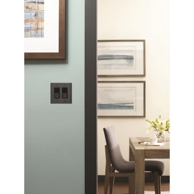 Amerock Black Bronze 2-Rocker Light Switch Wall Plate