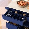 Rubberwood Countertop Kitchen Island, Kitchen Trolley with 5 Wheels, Spice Rack and 8 Drawers - ModernLuxe - 4 of 4