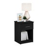 Furinno Mid-Century Nightstand Bedside End Table W/Drawer & Open Storage Cube,Americano - 2 of 4