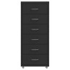 CLIHOME 6-Tier Rolling File Cabinet With Handle, Metal Steel Compact Mobile Storage Cabinet Dressers With Wheels - 2 of 4