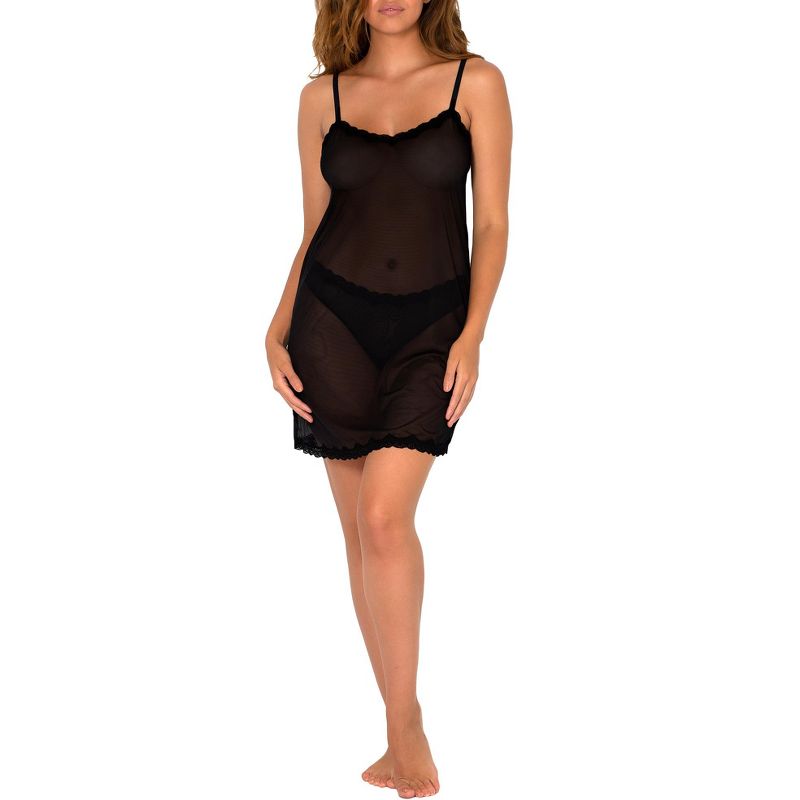 Smart and Sexy Women's Sheer Mesh & Lace Chemise Lingerie, 6 of 7
