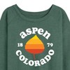 Women's - Instant Message - Aspen Colorado 1879 Lightweight French Terry Wide Neck Long Sleeve Graphic Shirt - 2 of 4