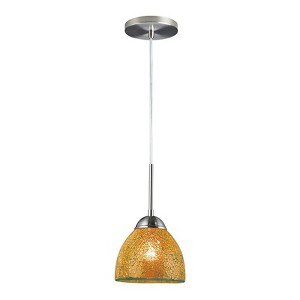 Woodbridge Lighting North Bay Bell Mini pendant in Satin Nickel/Mosaic Amber - 1 of 1