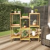 Nature Spring Multi-Level 9-Shelf Freestanding Indoor/Outdoor Bamboo Plant Stand - Natural Wood - 4 of 4