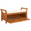 vidaXL Patio Storage Bench with Cushion Loveseat Outdoor Solid Wood Acacia - White 49.6" x 19.7" x 23.6" - 4 of 4