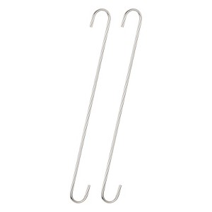 Unique Bargains Extra Long Carbon Steel Garden Kitchen S Hooks and Hangers 2 Pcs - 1 of 4
