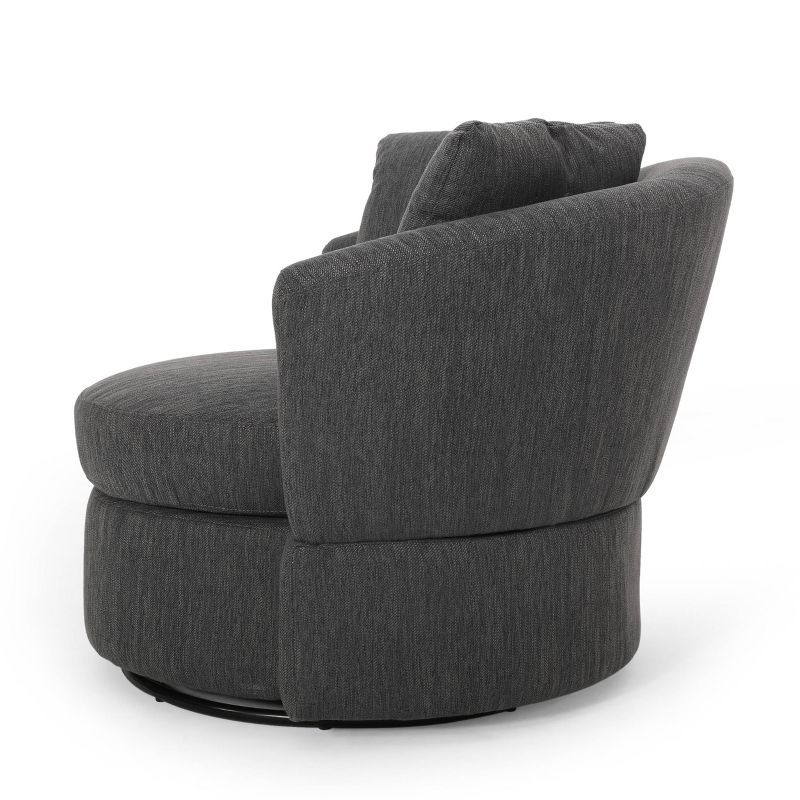 Smyrna Contemporary Upholstered Swivel Club Chair - Christopher Knight Home, 5 of 11