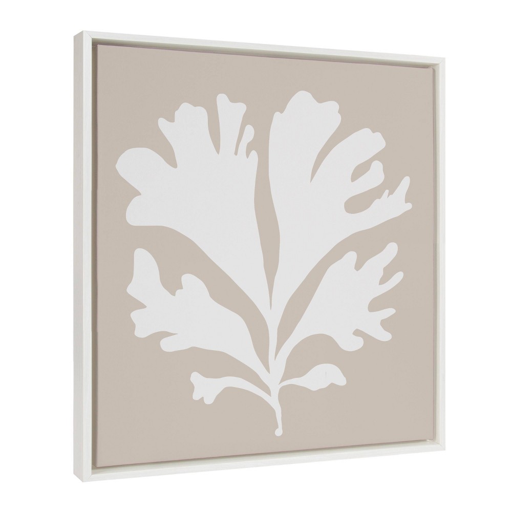 Photos - Other Decoration 22" x 22" Sylvie Neutral Coral Beige Framed Canvas by Creative Bunch White - Kate & Laurel All Things Decor: Coastal Style