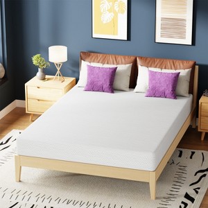 FDW 8 Inch Green Tea Memory Foam Mattress Cooling Gel Infused Mattress,Fiberglass Free/CertiPUR-US Certified/Bed-in-a-Box,White - 1 of 4