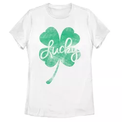 Women's Lost Gods St. Patrick's Day Lucky Retro Shamrock T-Shirt