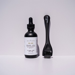 Beautimate Beard Growth Set – Derma Roller and Natural Beard Oil with Jojoba, Castor & Cedarwood for Fuller, Softer Beards (2oz) - 1 of 4