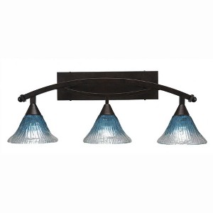 Toltec Lighting Bow 3 - Light Vanity in  Bronze with 7" Teal Crystal Shade - 1 of 1