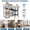 Dining Table Set for 2,3-Piece Expandable Bar Table and Chairs Set with Storage Shelves - 3 of 4