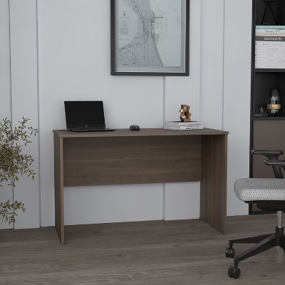 Vynxaria 47" Wide Gray Walnut Study Desk Laptop Table Dining Desk for Bedroom Living Room Home Office and Kitchen