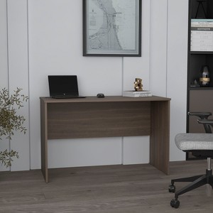 Vynxaria 47" Wide Gray Walnut Study Desk Laptop Table Dining Desk for Bedroom Living Room Home Office and Kitchen - 1 of 4