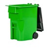 Green Dumpster & 3 Green Trash Cans With Lid & Wheels for WWE & AEW Wrestling Figures - 3 of 4