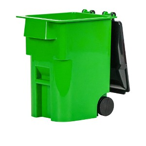 Mini Green Trash Can With Lid & Wheels for WWE & AEW Wrestling Figures - 1 of 4