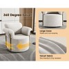 PAGED 360 Degree Swivel Accent Chair, Upholstered Reading Chair with Gold Metal Legs, Barrel Armchair for Living Room, Reading Room - 2 of 4