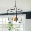 C Cattleya 4-Lights Brass Finish Black Frame Chandeliers - 2 of 4