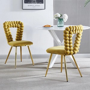 Set of 2 Office Chair with Steel Frame,Modern Fabric Upholstered Armless Chair,Accent Chair for Living Room or Bedroom-Cuddlewood - 1 of 4
