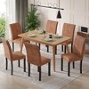 VECELO Dining Chairs Set of 2/4/6 Parsons Chairs with Solid Back Upholstered Dining Chairs Brown/Beige/Coffee - 4 of 4