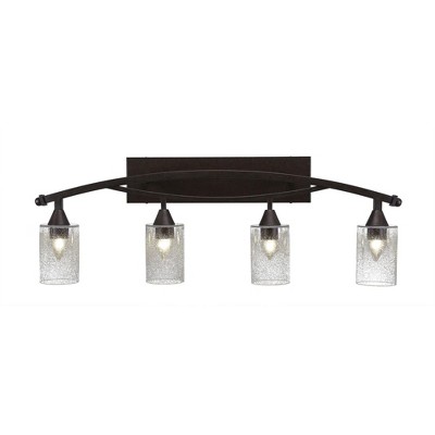Toltec Lighting Bow 4 - Light Vanity in  Bronze with 4" Clear Bubble Shade