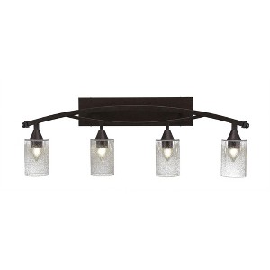 Toltec Lighting Bow 4 - Light Vanity in  Bronze with 4" Clear Bubble Shade - 1 of 1