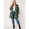 Agnes Orinda Women's Plus Size Lightweight Open Front Knit Floral Cardigans - 3 of 4