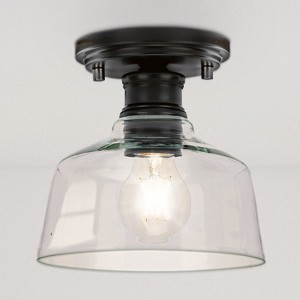 Urban Ambiance Luxury Transitional Indoor Ceiling Light,  7''H x 7-5/8"W x 7-5/8''D,  Matte Black Finish, UHP4884 - 1 of 4