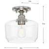 Progress Lighting, Aiken Collection, 1-Light Flush Mount, Brushed Nickel, Clear Glass Shade - 2 of 4