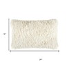 HomeRoots 14" X 24" Long Ivory Shag Throw Pillow - 3 of 4