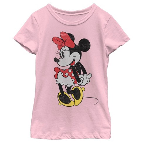 Girl's Disney Retro Minnie T-shirt - Light Pink - X Large : Target