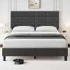 Homhougo Twin Bed Frame with Headboard, Linen Upholstered Twin Bed Frames with Solid Wooden Slats Support, No Box Spring Needed, Noise-Free, Grey - 2 of 4