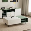 Luck Live Modern Living Room Coffee Table with 2 Drawers, Two-Tone Design, Open Shelves, Hidden Handle & Metal Legs - 4 of 4