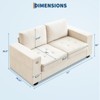 70" Chenille Loveseat Sofa, Comfy Couches for Living Room, USB Charging Ports & Removable Covers, Button Tufted Upholstered, Modern Couch - 3 of 4
