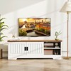 Costway Farmhouse TV Stand for TVs up to 65" with Sliding Doors Storage Cabinets - 2 of 4