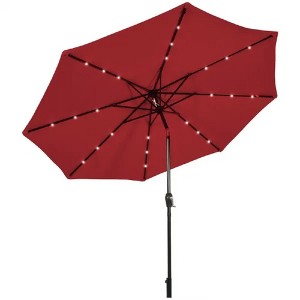 Akoasm 10 Feet Outdoor Patio Umbrella with Push-Button Tilt-Dark Red - 1 of 4
