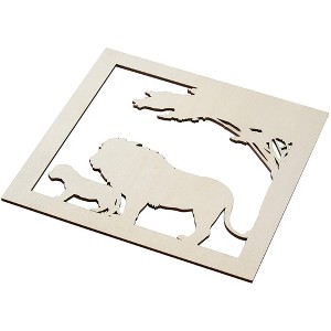 Genie Crafts 2-Piece Unfinished Wood Lion Cutout Wall Art Decor for Painting, DIY Crafts, 11.6 x 0.2 in - 1 of 4