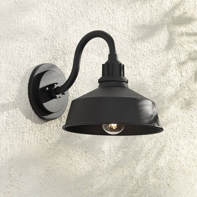Black Iron 10.5" Rustic Barn Outdoor Wall Light