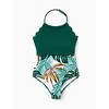 PATPAT Family Matching Mommy and Me Swimsuit One Piece Leaves Printed V Neck Swimwear Set Swim Trunks Shorts - 4 of 4