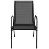 vidaXL Garden Chair Set of Black and anthracite Steel, Textilene Large - 4 of 4