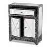 Wycliff Metal and Mirrored Glass 1 Drawer Sideboard Buffet Dark Gray/Silver - Baxton Studio: Embossed Trim, Fully Assembled - image 3 of 4