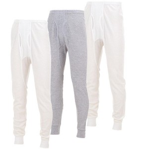 Mens Thermal Long John Pants - Thermal Bottom Base Layer- Lightweight Thermal Underwear Mens, Pack of 3 - 1 of 4