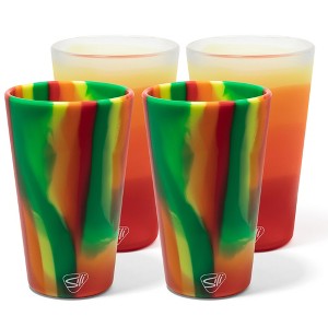 Silipint: Silicone Pint Glasses: 4 pk - 2 Marigold & 2 Habiscus - 1 of 4