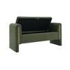 Vynxaria Modern Teddy Bed End Bench ¨C Stylish Storage & Comfort in Olive Green - 3 of 4