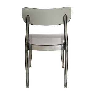 Commercial Seating Products,Grace Chair in smoke grey made of Polycarbonate Set of 2 - 1 of 3