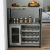 DobleePy Bar cabinets, wine cabinets, sideboards, adjustable shelves, suitable for small bar cabinets in kitchens and restaurants,Retro color - 2 of 4