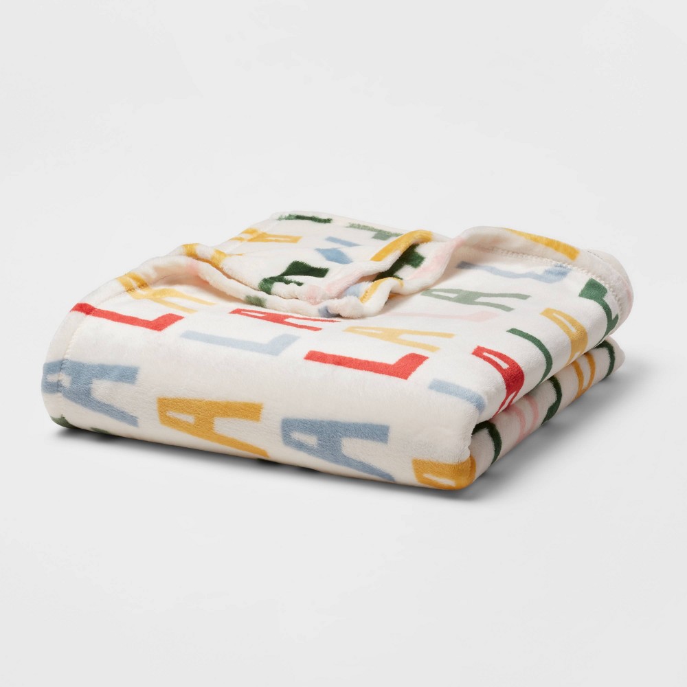 Value Plush Holiday Print Blanket Fa La La - Wondershop